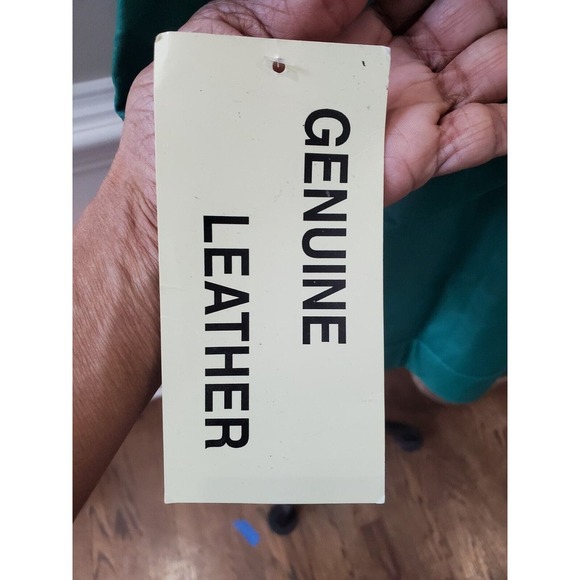 Jessica London Women's Teal Leather Long Sleeve Two Way Zipper Jacket Size 14 - Picture 9 of 14